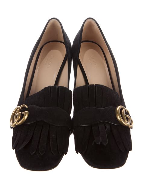 gucci marmont black beige|Gucci Marmont black suede shoes.